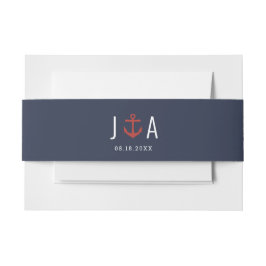 Ankermonogramm für die Schönheitshochzeit Einladungsbanderole