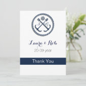 Ankermonogramm, Schönheits-Hochzeit Einladung (Stehend Vorderseite)