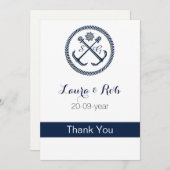 Ankermonogramm, Schönheits-Hochzeit Einladung (Vorne/Hinten)