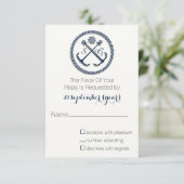 Ankermonogramme, nautische Hochzeit rsvp 3,5 x 5 Karte (Stehend Vorderseite)