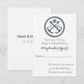 Ankermonogramme, nautische Hochzeit rsvp 3,5 x 5 Karte (Vorne/Hinten)