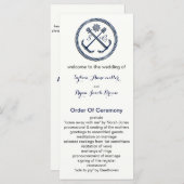 Ankermonogramme, Nautische Hochzeitsprogramme Programm (Vorne/Hinten)