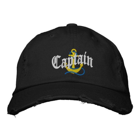 Ankermotiv captains Segeln Bestickte Baseballkappe (Vorderseite)