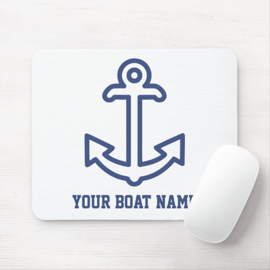 Ankermousepad für Personalisierte Boote in Blau un Mousepad (Mit Mouse)
