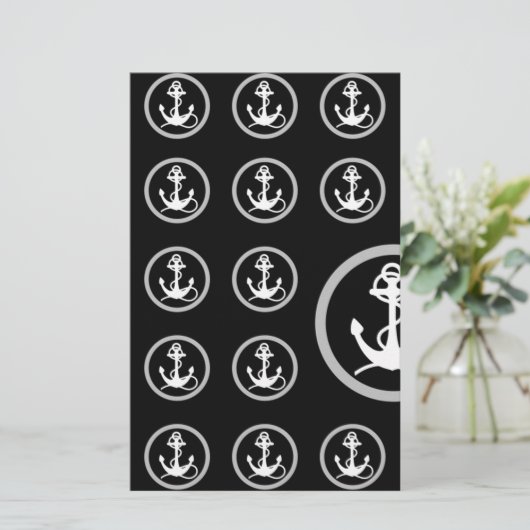 Ankermuster Briefpapier (Stehend Vorderseite)