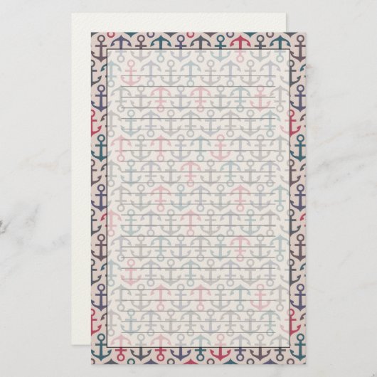 Ankermuster Briefpapier (Vorne/Hinten)