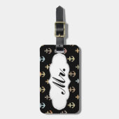 Ankermuster - die Hälfte von Mr. & Mrs. Set Gepäckanhänger (Vorderseite vertikal)