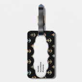 Ankermuster - die Hälfte von Mr. & Mrs. Set Gepäckanhänger (Rückseite vertikal)