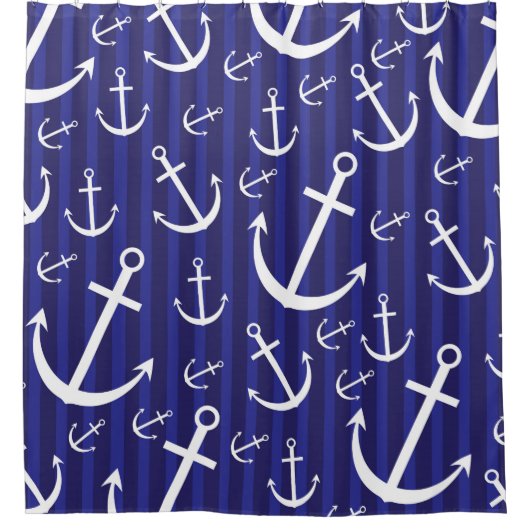 Ankermuster Duschvorhang (Vorderseite)