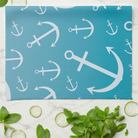 Ankermuster Handtuch (Gefaltet)