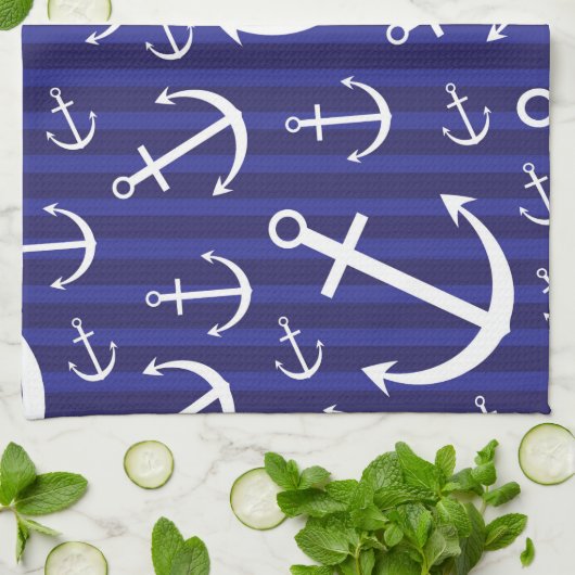 Ankermuster Handtuch (Gefaltet)