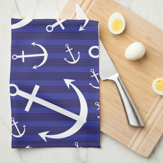 Ankermuster Handtuch (Viertel Falte)