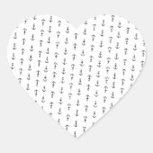 Ankermuster Herz-Aufkleber (Vorderseite)