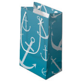 Ankermuster Kleine Geschenktüte (Rückseite Schrägansicht)