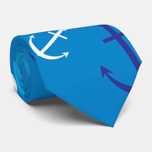 Ankermuster Krawatte (Gerollt)