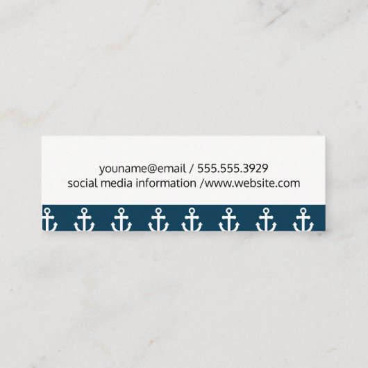 Ankermuster Mini Visitenkarte (Rückseite)