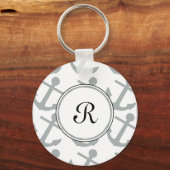 Ankermuster mit Monogramm Schlüsselanhänger (Vorderseite)