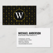 Ankermuster | Monogramm Visitenkarte (Vorne/Hinten)