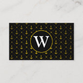 Ankermuster | Monogramm Visitenkarte (Vorderseite)