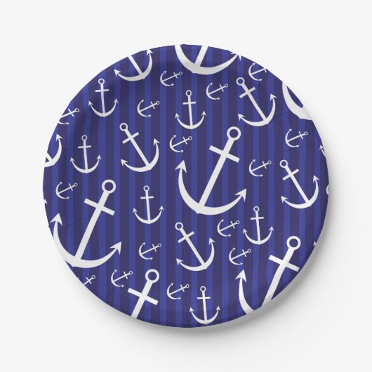 Ankermuster Pappteller (Vorderseite)