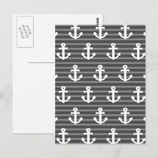 Ankermuster Postkarte (Vorne/Hinten)