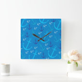 Ankermuster Quadratische Wanduhr (Zuhause)