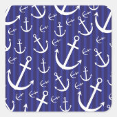 Ankermuster Quadratischer Aufkleber (Vorderseite)