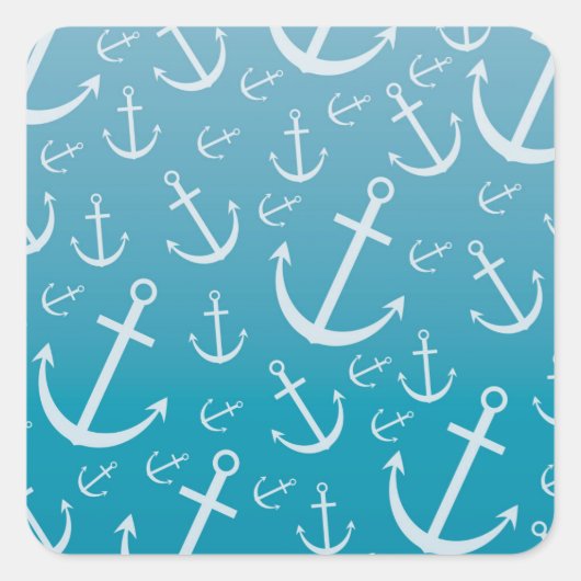 Ankermuster Quadratischer Aufkleber (Vorderseite)