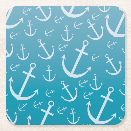 Ankermuster Rechteckiger Pappuntersetzer (Vorderseite)