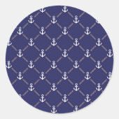 Ankermuster Runder Aufkleber (Vorderseite)