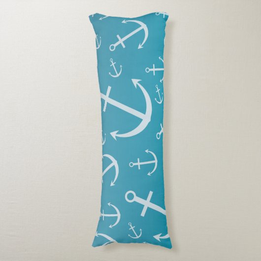 Ankermuster Seitenschläferkissen (Vorderseite Vertikal)