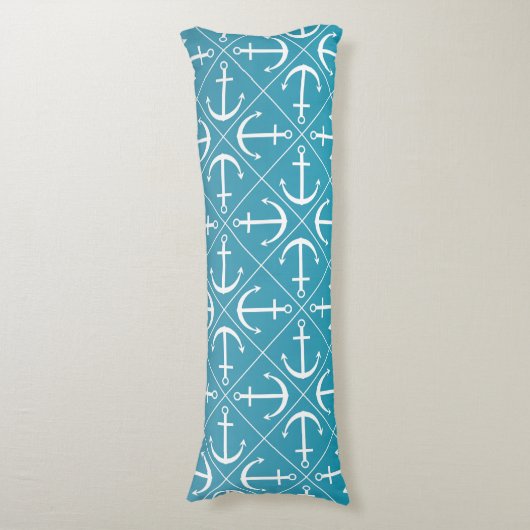 Ankermuster Seitenschläferkissen (Vorderseite Vertikal)