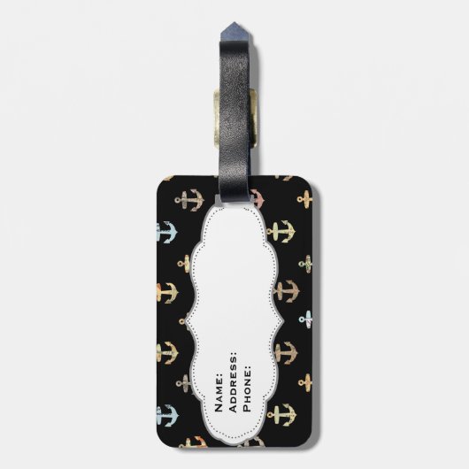 Ankermuster - Teil von Mr. & Mrs. Set Gepäckanhänger (Rückseite vertikal)