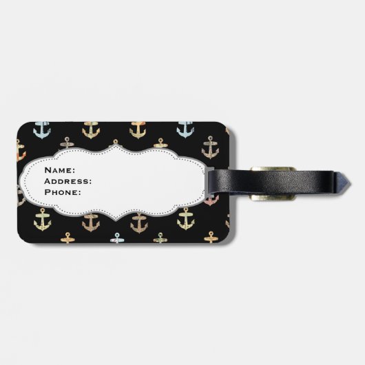 Ankermuster - Teil von Mr. & Mrs. Set Gepäckanhänger (Rückseite horizontal)