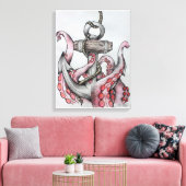 Ankern-Leinwand Zeichnend Leinwanddruck (Insitu (Wohnzimmer))