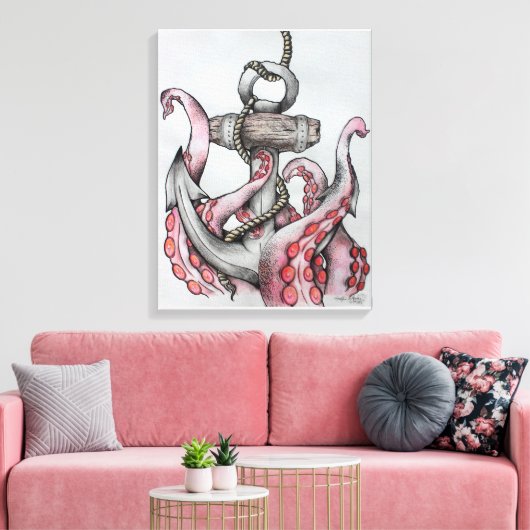 Ankern-Leinwand Zeichnend Leinwanddruck (Insitu (Wohnzimmer))