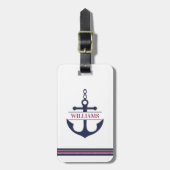 Ankern Mit Monogramm Gepäckanhänger (Vorderseite vertikal)