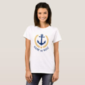 Ankern Sie Ihr Boot Name Gold Laurel Blätter White T-Shirt (Vorne ganz)