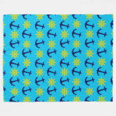 Ankern und Radmuster Fleecedecke (Vorderseite (Horizontal))