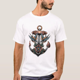 Ankern und Schwalben: Tattoo-   DesignT-Shirt T-Shirt