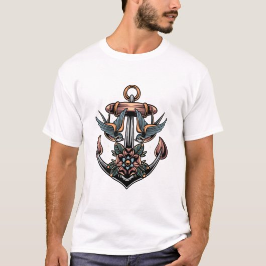 Ankern und Schwalben: Tattoo-   DesignT-Shirt T-Shirt (Vorderseite)
