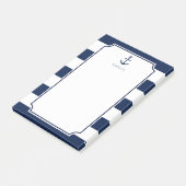 Ankername| Navy Blauer Nautik Post-it Klebezettel (angewinkelt)