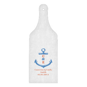 Ankerpaddel mit Monogramm  Schneidebrett