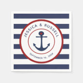 Ankerpapier der Nautic Navy Blue Stripes Serviette (Vorderseite)