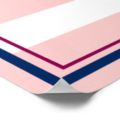Ankerpflaster Rosa Streifen Nautische Monogramm-Lo Poster (Ecke)