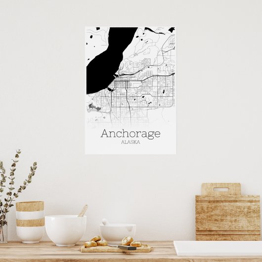 Ankerplan - Alaska - City Map Poster (Küche)