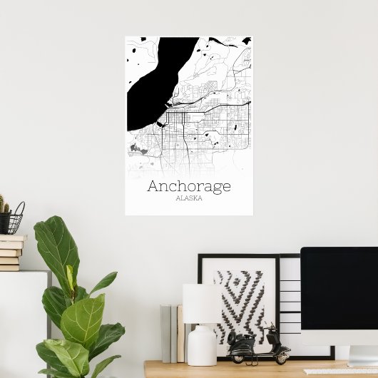 Ankerplan - Alaska - City Map Poster (Heimbüro)