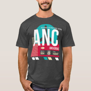 Ankerplatz Alaska ANC Airport Code Gepäckanhänger T-Shirt