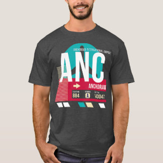 Ankerplatz Alaska ANC Airport Code Gepäckanhänger T-Shirt