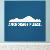 Ankerplatz Alaska Bitte Kissen werfen Leinwanddruck (Insitu (Holzboden))